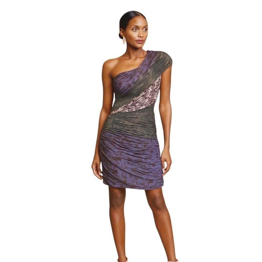 Silk one shoulder dress Jill Stuart Collection Ruched cocktail dress Size 0 New